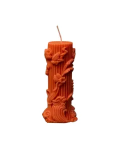 Image of "Striped Rose Candle - 85 g - Orange" from TheScout Marketplace