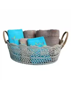 نوفا هوم سلة كروشيه قطن 48x33x15سم - أوف وايت متوفر في ذا سكاوت - عمّان، الأردن