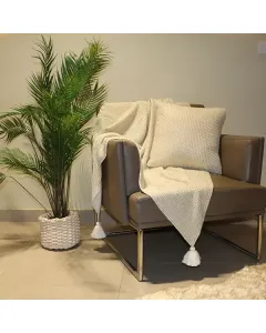 نوفا هوم "Shine" ثرو محبوك يدوياً مع تسلز - 100% قطن - 130x160 سم - ذهبي متوفر في ذا سكاوت - عمّان، الأردن