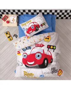 نوفا هوم "Beep Beep" طقم وجه لحاف - 100% قطن - مفرد/مفرد كبير - 3 قطع - متعدد الألوان متوفر في ذا سكاوت - عمّان، الأردن