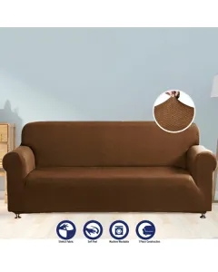 نوفا هوم-غطاء صوفا "Perfect Fit" - مقعد واحد - بني متوفر في ذا سكاوت - عمّان، الأردن
