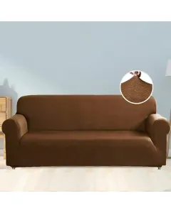 نوفا هوم-غطاء صوفا "Perfect Fit" - مقعدان - بني متوفر في ذا سكاوت - عمّان، الأردن