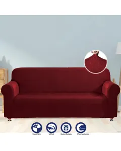 نوفا هوم-غطاء صوفا "Perfect Fit" - مقعد واحد - خمري متوفر في ذا سكاوت - عمّان، الأردن