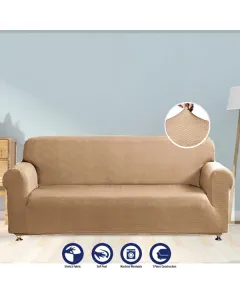 نوفا هوم-غطاء صوفا "Perfect Fit" - مقعد واحد - بيج متوفر في ذا سكاوت - عمّان، الأردن
