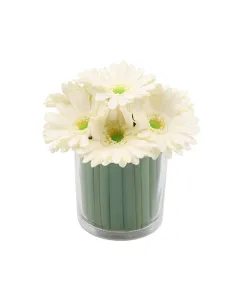 نوفا هوم "Gerbera" مزهرية زهور - 20 سم - أبيض متوفر في ذا سكاوت - عمّان، الأردن