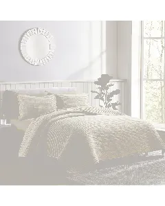 Nova Home Aurelia Pre Washed Summer Bed Spread Set - Twin - 4 Pcs - Beige