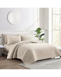 Nova Home Aurelia Pre Washed Summer Bed Spread Set - King & Super King - 6 Pcs - Beige
