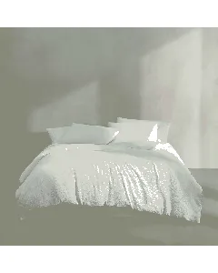 Nova Home Calven Seersucker Summer Duvet Cover Set - Queen - 3 Pcs - White