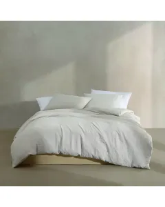Nova Home Calven Seersucker Summer Duvet Cover Set - King & Super King - 3 Pcs - Beige