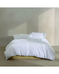 Nova Home Calven Seersucker Summer Duvet Cover Set - King & Super King - 3 Pcs - White