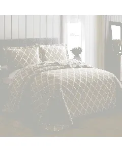 Nova Home Valook Poly Cotton Jaquard Reversible Bed Spread Set - 2Pcs - Single & Twin - Beige