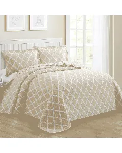 Nova Home Valook Poly Cotton Jaquard Reversible Bed Spread Set - 2Pcs - Single & Twin - Pink