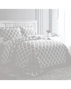 Nova Home Valook Poly Cotton Jaquard Reversible Bed Spread Set - 2Pcs - Single & Twin - Grey