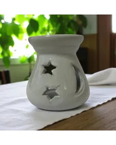 مبخرة زجاجية بيضاء