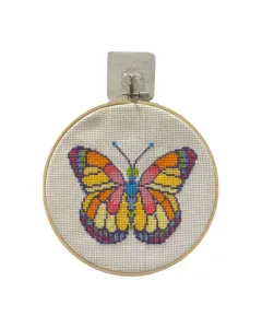 Colorful Butterfly – 24cm Hand-Embroidered Wall Art