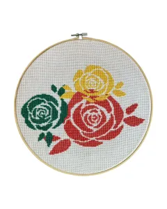 Pink Blossom Trio – 30cm Handmade Embroidery Hoop