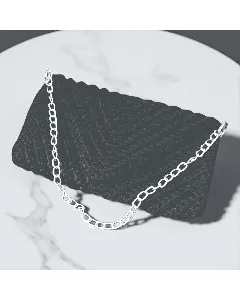 شنتة سواريه كروشيه أسود 25x15 سم