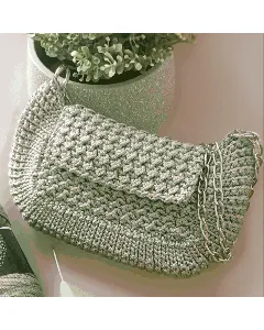 حقيبة سواريه كروشيه فضي – صغيرة