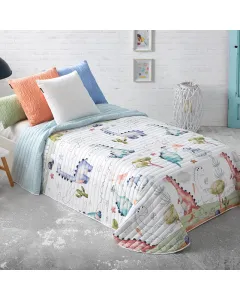 Manterol " Bouti Spot" Junior Reversible Summer Bedspread Set  - Single & Twin - 2 Pcs - Multicolor (606 15)