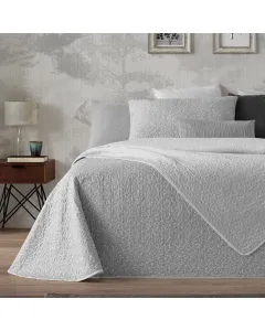Manterol "Bouti Summer" Reversible Summer Bedspread Set  - King & Super King - 3 Pcs - Grey (127 12)