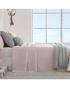 Manterol "Bouti Summer" Reversible Summer Bedspread Set  - Single & Twin - 2 Pcs - Pink (127 04)
