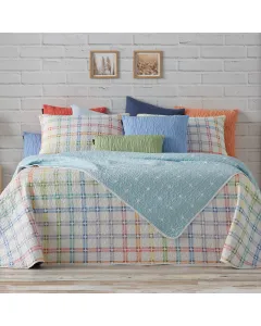 Manterol " Bouti Colors" Reversible Summer Bedspread Set  - Single & Twin - 2 Pcs - Multicolor (400 15)