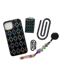 Gift Package of Phone Case + Accessories - Geometric Theme (iPhone 14/15/16 & Galaxy S24/S25 Models)