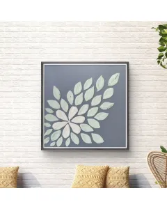 Jasmine Leaves Textured Artwork – 70×70 cm (Neutral Tones)