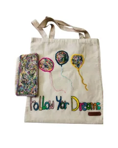 Handmade Tote Bag – Recycled Threads Embroidery