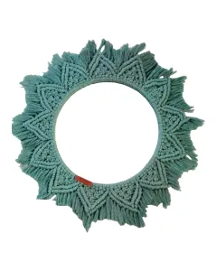 Handmade Macramé Mirror – Unique Color Accent