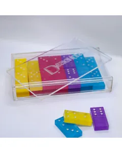 Colorful Acrylic Domino Set – 28 Pieces