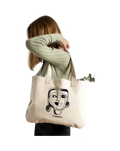 Face Graphic Tote Bag – Canvas, 42×36 cm