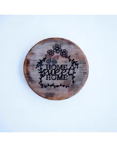 Vintage Round Wooden Wall Art – Butterflies – Ø18 cm