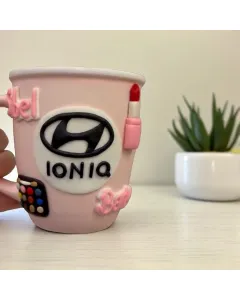 Customizable Car Logo with Girls’ Accessories Figurine – Handmade Polymer Clay Art (Durable, Long-Lasting Colors)