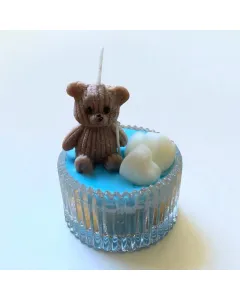 Blue Bear Cup Candle – 80g – Cotton Scent – Baby Shower Favor