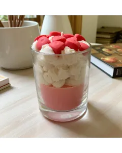 Sweet Hearts Candle in Glass Jar – 200g – Pink Wax – Fruity Scent