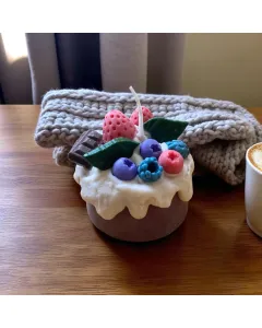 شمعة الكيكة – 100 جرام – ألوان متعددة – رائحة توت وشوكولاتة