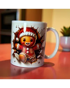 مج (كوب) رجل الزنجبيل – ٣٢٥ مل بطباعة ثنائية الأبعاد بتأثير ثلاثي الأبعاد