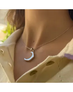 تعليقة هلال مضلع مع السلسال – 3 غرام