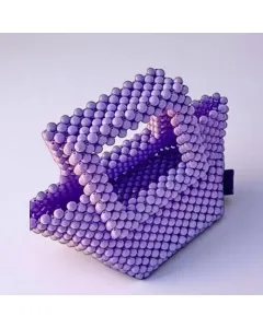 شنتة لولو يدوية بيد مربعة – بنفسجي فاتح – قابلة لتغيير اللون