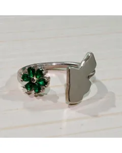 خاتم على شكل وردة من فضة عيار 925