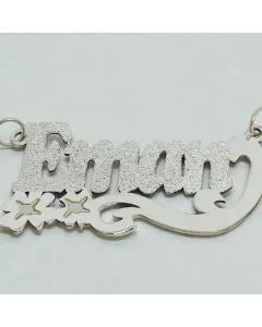 سنسال مع تعليقة مخصصة مع نجمتين من فضة عيار 925