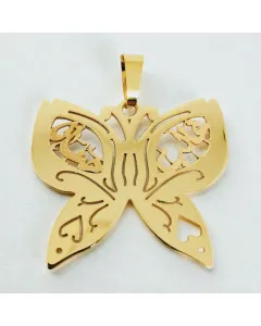سنسال على شكل فراشة من فضة عيار 925 مطلي بالذهب