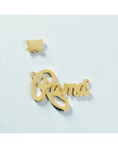 سنسال اسم من فضة عيار 925 مطلي بالذهب – تصميم حسب الطلب