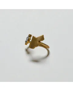 خاتم نجمة من فضة عيار 925 مطلي بالذهب