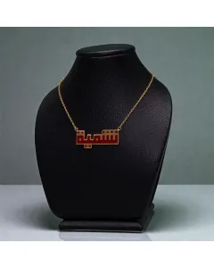 سنسال اسم نشمية من فضة عيار 925 مطلي بالذهب