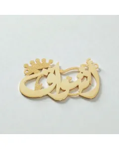 سنسال اسم بسيط من فضة عيار 925 مطلي بالذهب