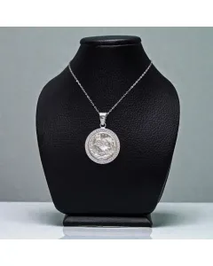 سنسال ليرة رشادي محجرة من فضة عيار 925