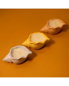 شمعة الأصداف – 25 جم – أصفر | شمعة يدوية برائحة مريحة