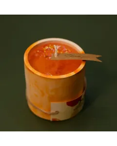 كوب شمعة هدية يدوي – 230 جم – برتقالي | شمعة من شمع طبيعي